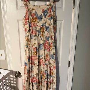Torrid Floral Maxi Dress with Pink and Blue Accents